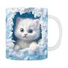 Adorable 3D Cat Pattern Ceramic Mug Cute Kitten Coffee Mug Smooth Tea Milk Cup Funny Christmas Birthday Gift For Cat Lovers