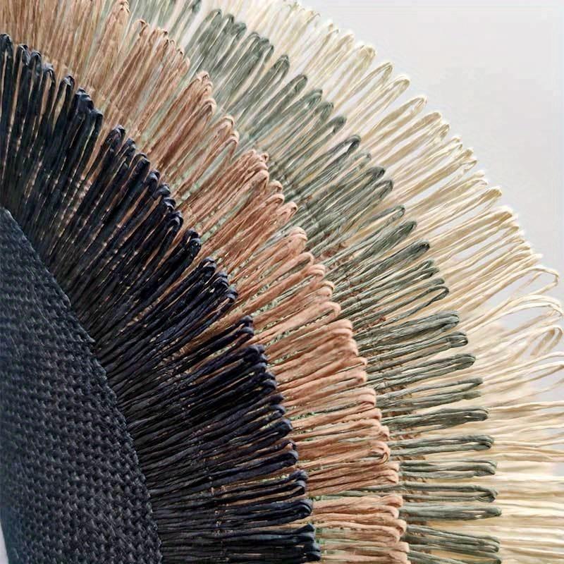 1шт простой джутовый коврик для еды с круглым ковриком для стола, экологически чистая теплоизоляция и противоскользящая бумага для коврика с кисточками по краю