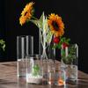 Transparent Glass Hydroponic Vase Modern Small Cylinder Flower Centerpiece Vases Use for Floral Wedding Home Decoration