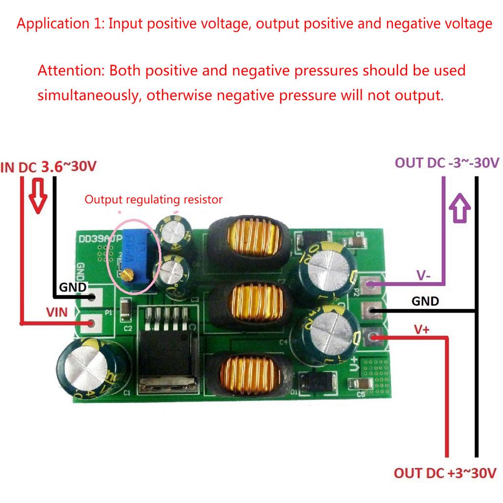 DC DC Step-up Boost Converter Module 20W +- 5V 6V 9V 10V 12V 15V 24V Positive Negative Dual Output Power Supply