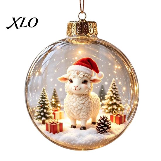 Seasonal Home Accents Glowing Christmas Story Ornament, Light?Up Mini Holiday Scene Hanging Ball with Warm Fireplace Garland LED Light, Clear