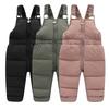 Warm Winter Baby Boys Overalls Down Pants Children Thick Pant Girls Boys Warm Trousers Kids Leggings Toddler Overalls Black Pink Green