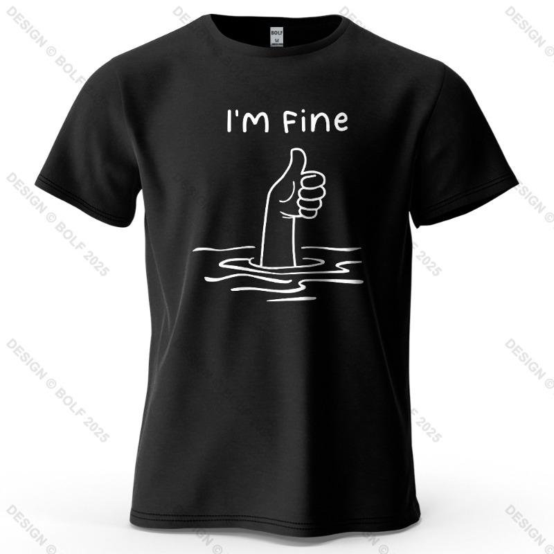 Men's T-shirt High Quality Cotton Blend Funny I‘m Thinking Printed Casual Loose Streetwear Cool Men T Shirt O-neck Male Top Tees