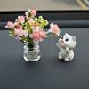 2 шт. украшения для автомобиля, ваза Babysbreath Jasmine, стеклянная ваза, микропейзаж, кролик, украшение для салона автомобиля, мини-консоль