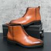 Итальянские мужские классические ботинки челси, модные повседневные кожаные ботильоны, мужские короткие ботинки в британском стиле, удобная повседневная обувь с высоким берцем