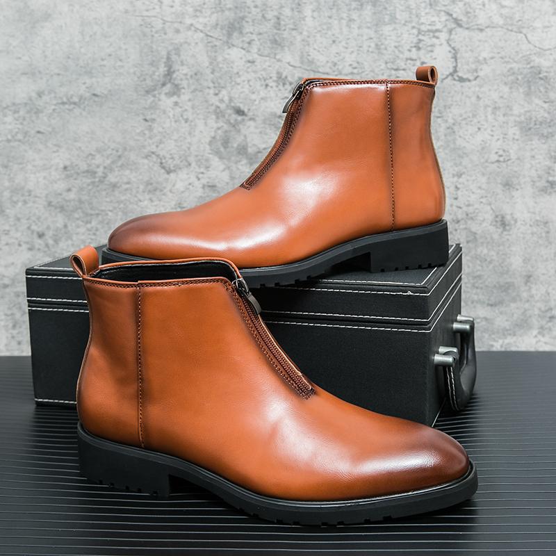 Итальянские мужские классические ботинки челси, модные повседневные кожаные ботильоны, мужские короткие ботинки в британском стиле, удобная повседневная обувь с высоким берцем