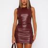 New Women's Clothing for Women's PU Leather Sexy Slim-fit Hip-packing Dress Nightclub