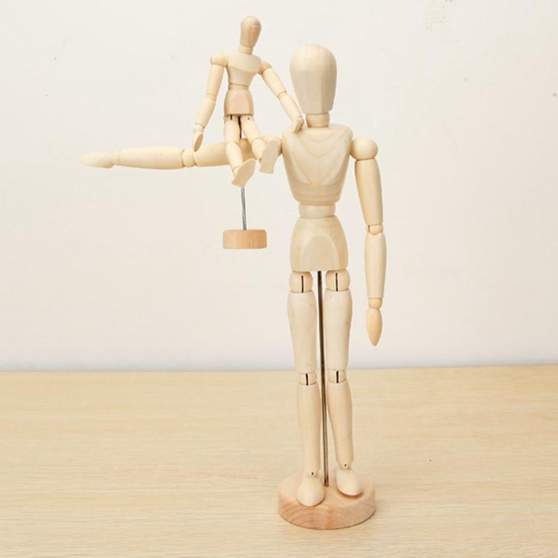 Wooden Jointed Doll Man Artist Figures Model Cartoon Blockhead Jointed Model Puppet