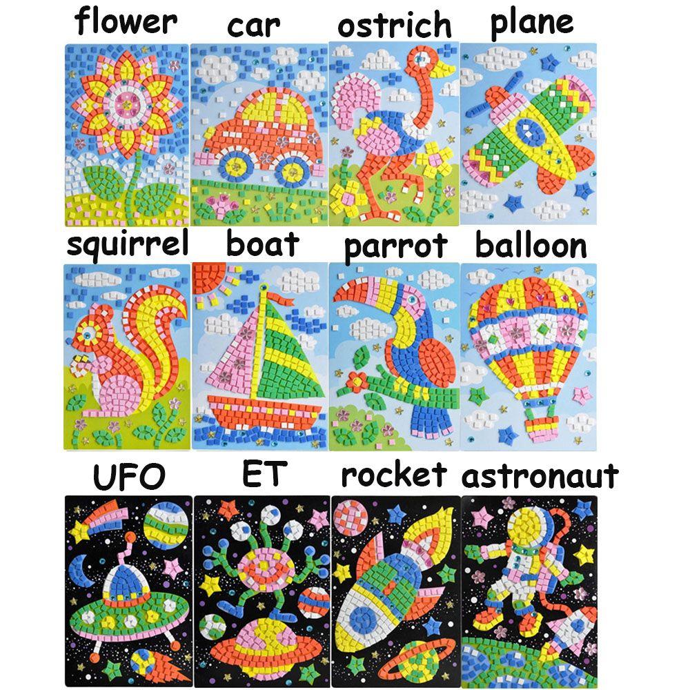 Kids Game DIY Kits Early Educational 3D Mosaics Puzzle EVA Foam Drawing Toys Stickers