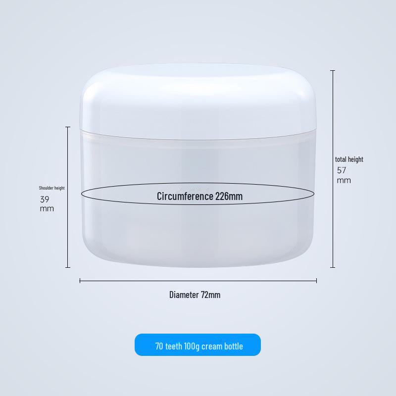 100 г круглодонная двухслойная прозрачная банка для крема, ПП пластиковая упаковка для косметики