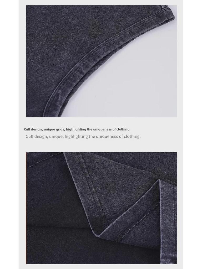 Футболка без рукавов из плотного хлопка в винтажном стиле плотностью 230 г для мужчин и женщин - свободного кроя