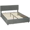 King Size Ottoman Bed Frame With Front Drawer Grey