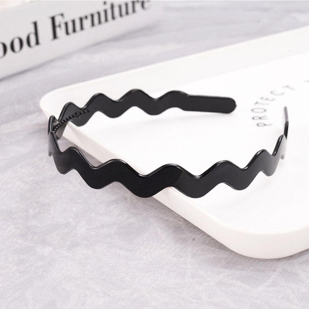 Fashion Plastic Mens Unisex Women Black Wavy Hair Hoop Head Hoop Hair accessories Headband