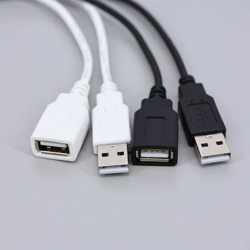 2-контактный 5В USB 2.0 штекер-розетка Кабель-удлинитель питания черный белый 0,3 м 1 м для компьютерных аксессуаров