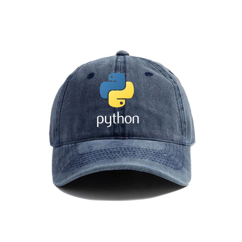 Компьютерный Программист Язык Python Бейсболки Потертые Шляпы Кепка Унисекс Женская Ретро Уличная Летняя Регулируемая Шляпа