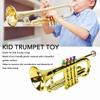 Gold Kid Trumpet Toy with 4 Colored Keys Interesting Educational Musical Children Trumpet Toy Plastic 4 Keys Trumpet Toy