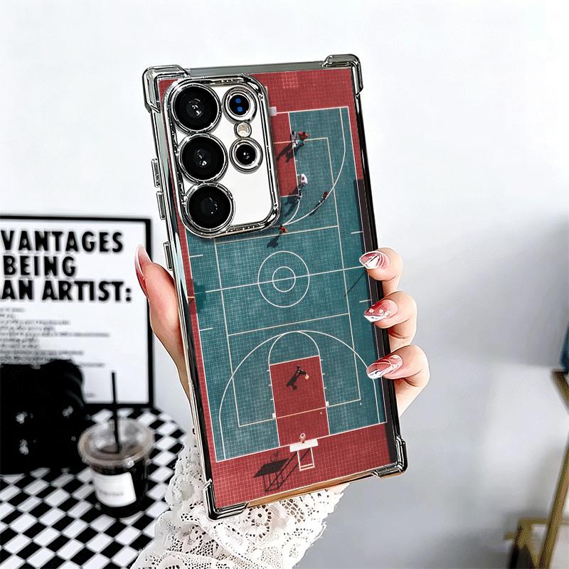 Basketball Sports Aesthetics Plating Phone Case For Samsung Galaxy S24 S25 FE S26 Edge S23 Ultra S22 S21 Plus S20 Anti-Fall Aira