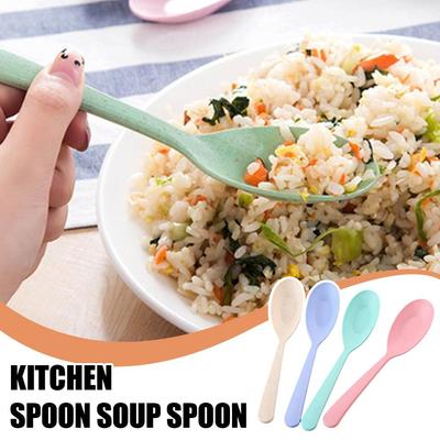 Ложка из пшеничной соломы 4 шт. Материал из пшеничной соломы, безопасный и нетоксичный