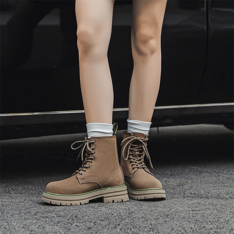 Новые ботинки Tooling Мужские осенне-зимние ботинки из ревеня Британский стиль Пара Желтый бархат Ботинки Мартина 8668-W