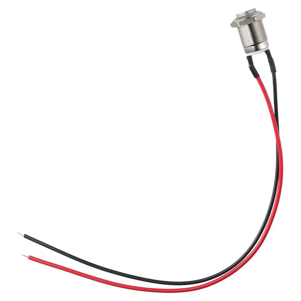 1/5pcs 12mm Momentary Push Button Switch Silver Shell with pre-Wiring  IP65 Waterproof Push Button Switch