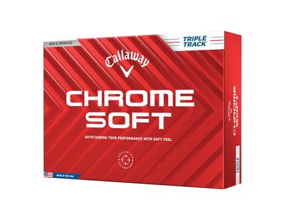 Мяч для гольфа Callaway CHROME SOFT 24 TRIPLE TRACK 1 дюжина (12 шт.) 3-х компонентная конструкция Triple Track белого цвета