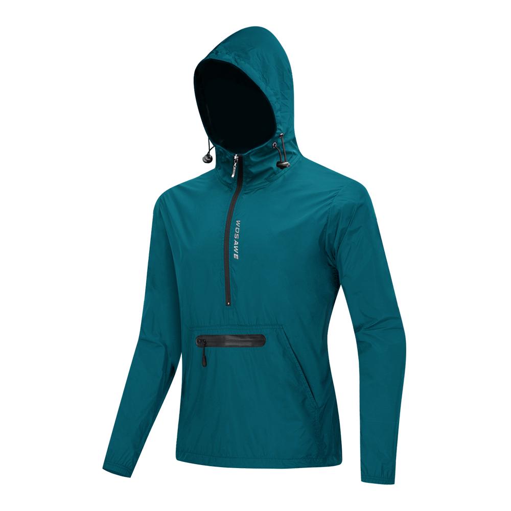 Wosawe Ветрозащитные велосипедные куртки с капюшоном, мужская водонепроницаемая велосипедная одежда, велосипедные трикотажные изделия с длинными рукавами, светоотражающий верх, ветровое пальто