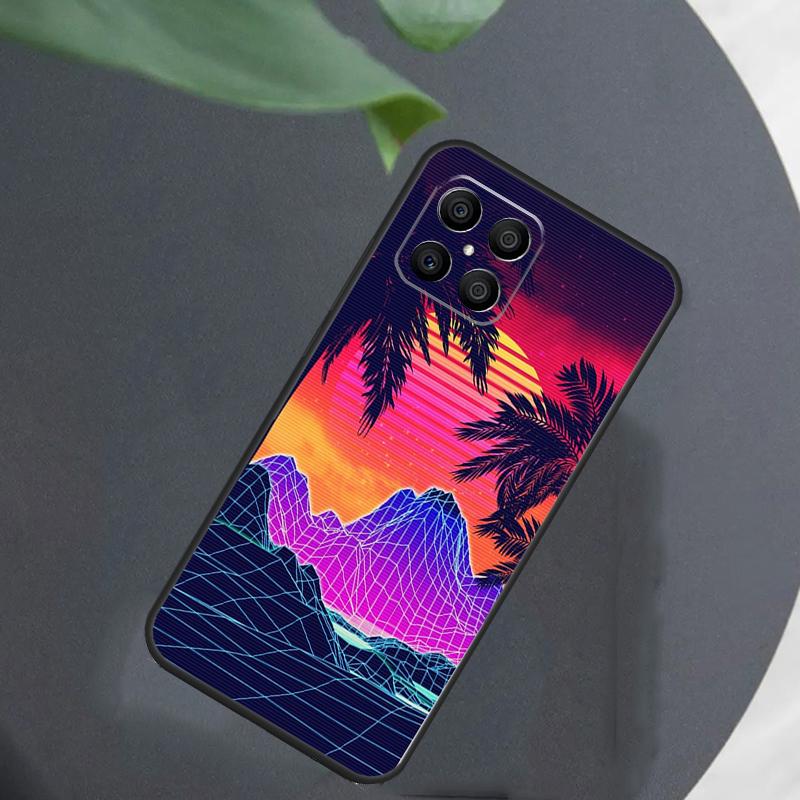 Синтвейв Ретро 80-е Неон Для Honor Magic 7 Lite 6 5 8 Pro Чехол Для Honor 200 400 70 90 X8c X8b X9a X9b X9c X9d Win RT