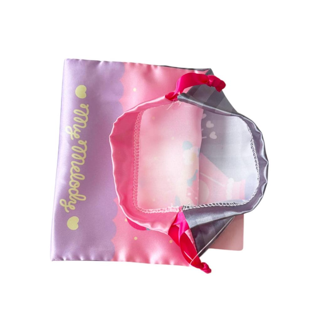 Small Planet Sanrio Ribbon Drawstring Bag My Melody Kuromi Simple and Cute &