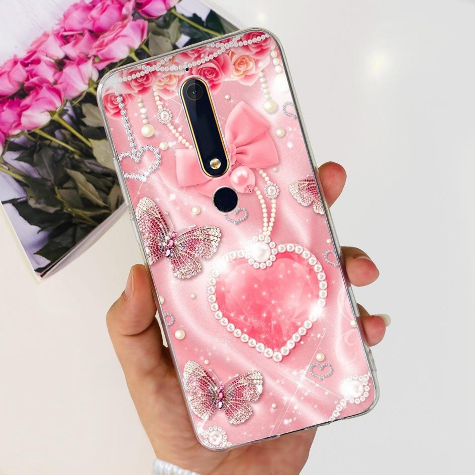 For Nokia 6 2018 Case Fashion Flower Soft Silicone Bumper For Nokia 6.1 Cover TA-1043 TA-1045 TA-1054 TA-1050 TA-1068 Phone Case