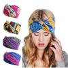 New African Floral Print Headband Twist Style Women's Sports Yoga Elastic Hairband Fashion Salon Make Up Hair Wrap Headwear