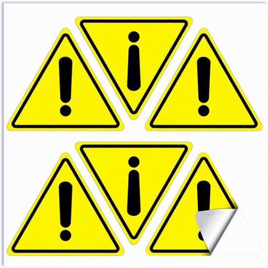 dealzEpic - Yellow Triangle Exclamation Mark Sign Stickers | Self-Adhesive Peel and Stick Vinyl Label - 4cm (1.57 inches)