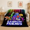 Игровое одеяло R-Rainbow Friends Мультяшное Фланелевое Мягкое Теплое Плед для Спальни Гостиной Кровати Путешествий Кемпинга Пикника Ребенок