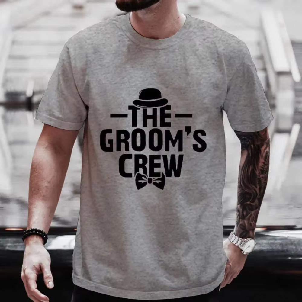Топы Groom's Crew Y2k Single Прощальная мальчишник Уличная одежда Команда жениха Футболка Шафера Друзья Свадебные футболки