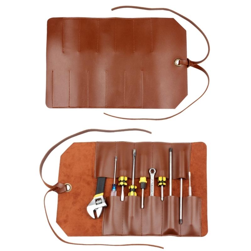 ПУ Сумка-скрутка для инструментов ПУ Сумка-скрутка для гаечных ключей Сумка для стамесок Портативная сумка для переноски Мастерская Хранение Деревообрабатывающий инструмент