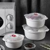 3x Microwave Bowls with Lids Cookware Heating Food Salad Noodles Storage