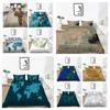 Новая мода с мультяшным принтом в виде карты, чехол для постельного белья, модный комплект чехлов, пододеяльник, домашний текстиль для мужчин и женщин, комплект постельного белья двойного размера
