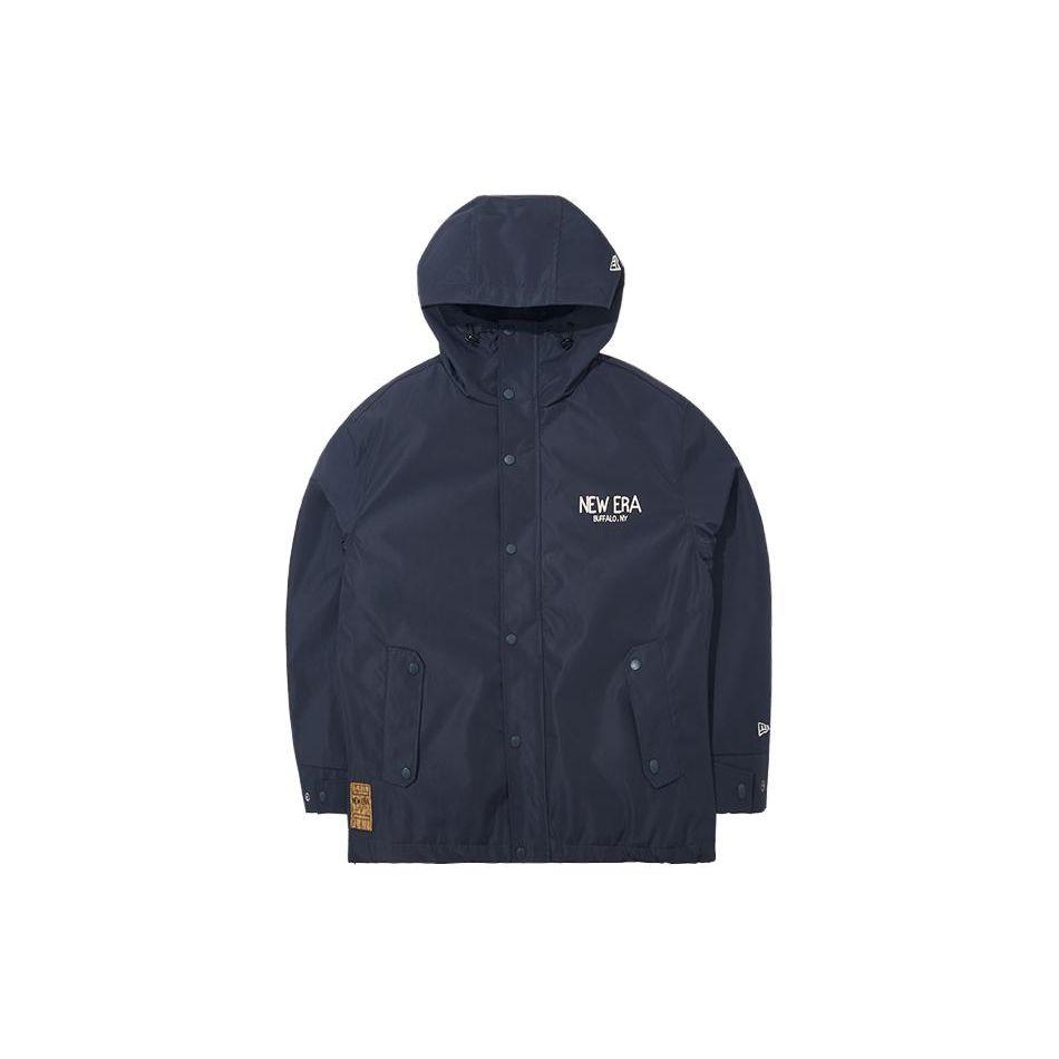New Era FW23 Серия "Веселый кемпинг" Логотип-принт Куртка-трансформер 3-в-1 с капюшоном на молнии Повседневная свободная куртка Мужская куртка Темно-синий 13789239