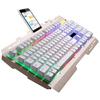 Wired Keyboard Robotic Feel Metal Luminous Backlight Mobile Phone Stand Holder Gaming