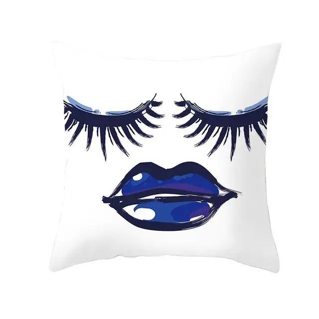 Juste de coussin en polyester avec cils, taie d'oreiller, décoration à la mode, canapé, maison