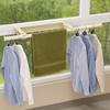 Carbon Steel Telescopic Clothes Rack Wall Mounted Laundry Drying Rack  Apartment
