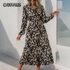 Autumn Women's Dress Long Sleeve Cardigan Printed Dresses