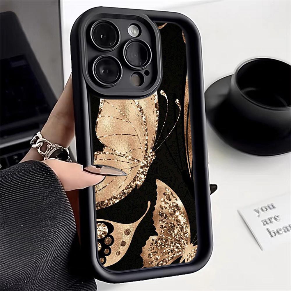 Мягкий чехол из ТПУ с ангельскими глазками для Samsung A05 A04 A10 A30 A13 A23 A53 A14 A24 A34 A54 A15 A25 A35 A55 S20 S23 FE S24 Ultra Ae64 с изображением бабочки и цветка