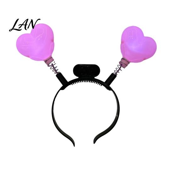 One-button Switch Hairband LED Star Headband with Spring, Light Up Wobble Hair Hoop Shape for Party Concert, Glowing Festival Prop Kids Adults,