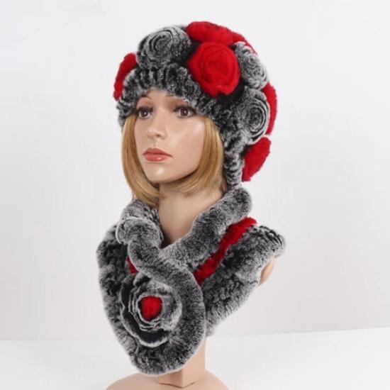 Новые женские зимние наборы шапка и шарф из натурального теплого меха кролика рекс, вязаные шапки и шарфы из натурального меха, муфта