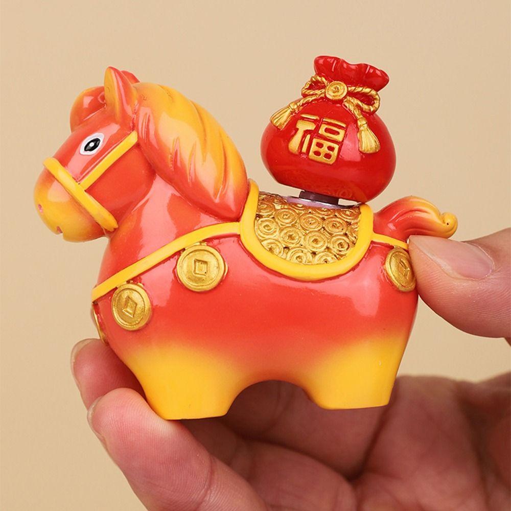 Handcrafted Zodiac Horse Ornaments Kawaii Zodiac Horse Figurines Chinese New Year