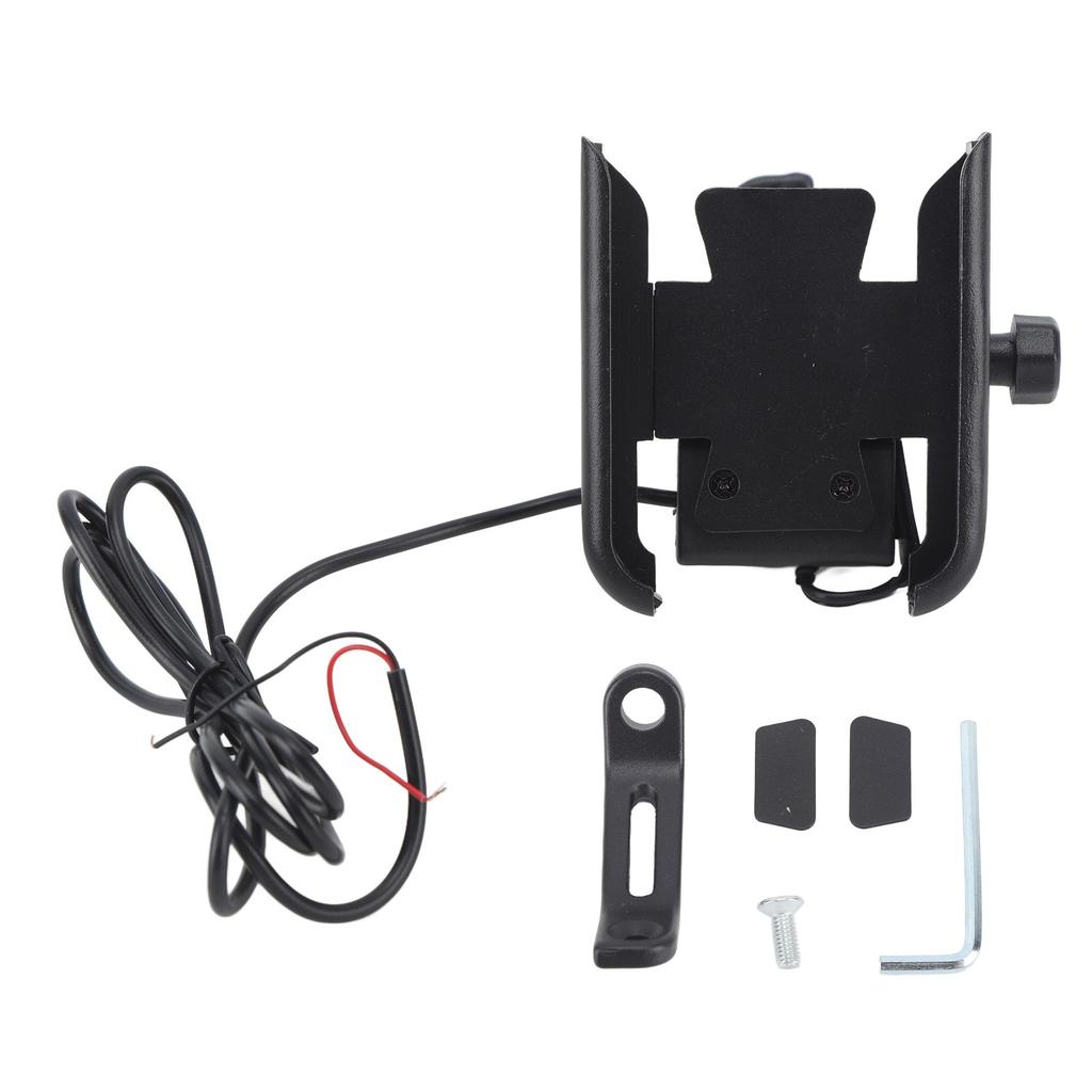 Черный держатель для зарядки телефона для мотоцикла, скутера, с вращением на 360 градусов, для квадроцикла и трехколесного велосипеда, подходит для разъемов DC12V 4-6,5 дюймов.