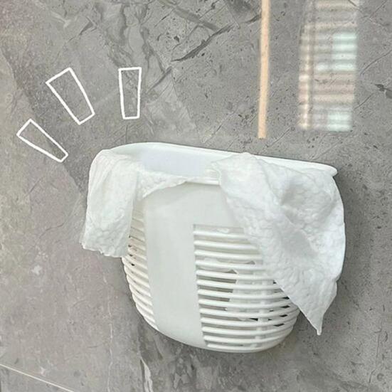 Подвесная настенная корзина без сверления, клейкий держатель для хранения, мусорный бак, коробка для туалетных принадлежностей для кухни, принадлежностей для ванной комнаты