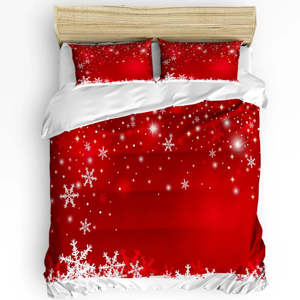 Рождество Зима Снежинка Арбор Лось Пододеяльник Комплект постельного белья Дом Покрывало для одеяла Наволочки Комплект постельного белья для спальни Без простыни