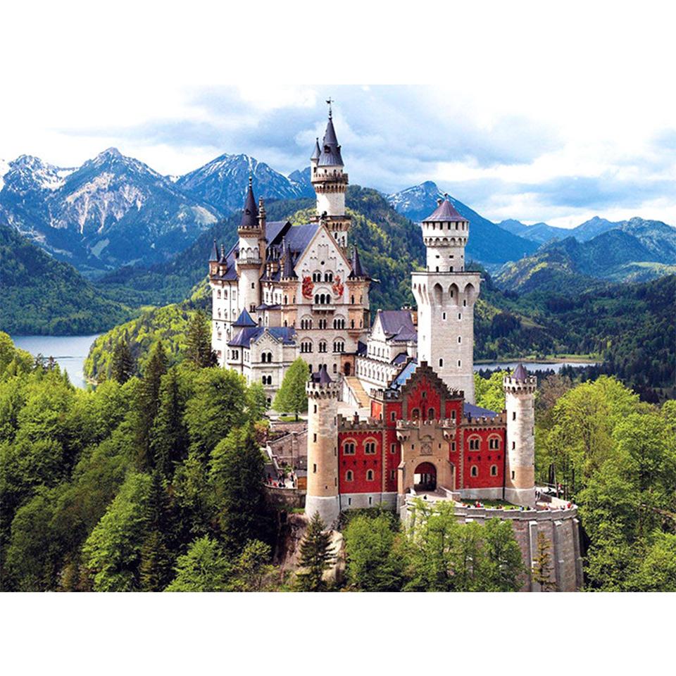 5D DIY алмазная живопись пейзаж замок полный круглый горный хрусталь вышивка крестиком комплект мозаика картина украшение дома подарок