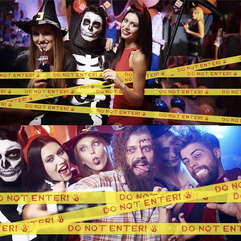 1PC DIY Warning Barrier Tape Halloween Party Safety Tape Haunted House Decoration Tape Reusable Caution Barrier Roll 4.8cmx5m